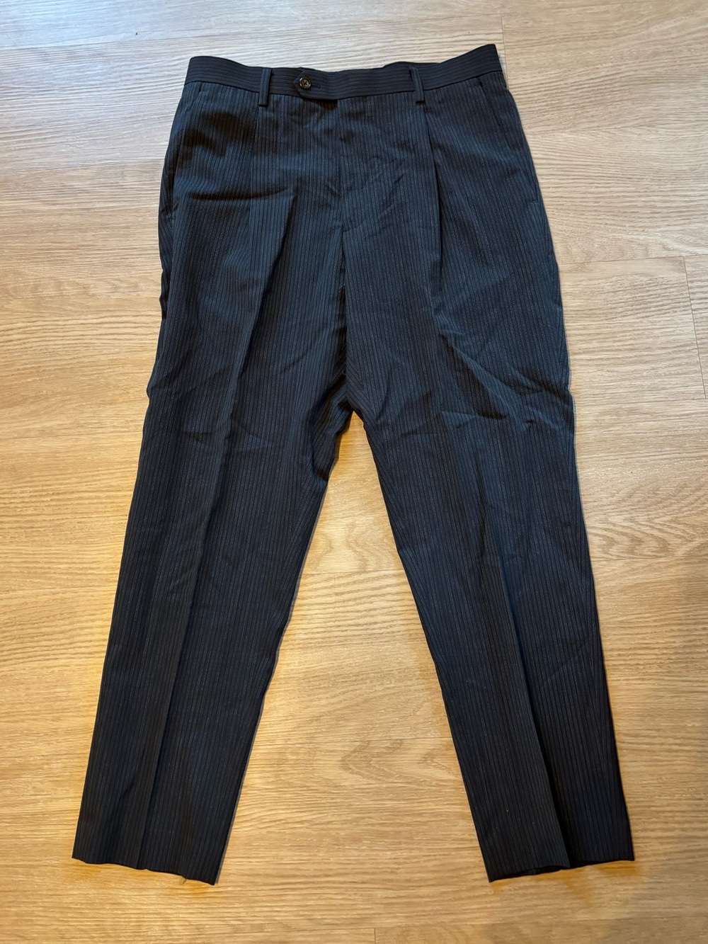 Wallace & Barnes Men’s Sz 30x27 Striped Italian Tollegno Wool Pants Flaw Read*